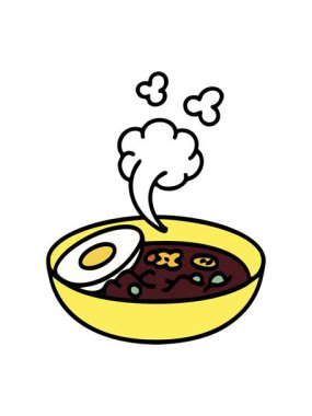 Bir kase Japon eriştesinin hareketli animasyonu.