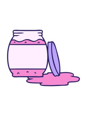 Çilek reçelinin el çizimi hareketli animasyonu