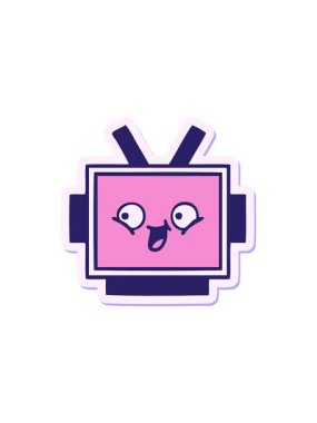 Tatlı bir robot kafa tasarımı çizgi filminin çıkartmasının ayrıştırıcı etkisi