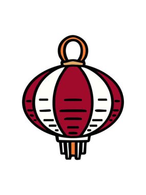 Geleneksel olarak asılmış Japon fenerinin hareketli animasyonu