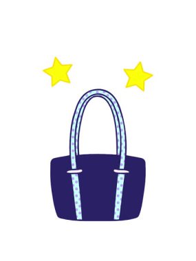 dönen yıldızların animasyonu el çizimi kırmızı büyük bir çantanın karalaması