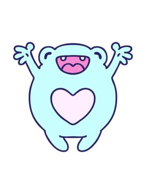 Aşık mutlu bir kurbağanın hareketli çizgi filmi.