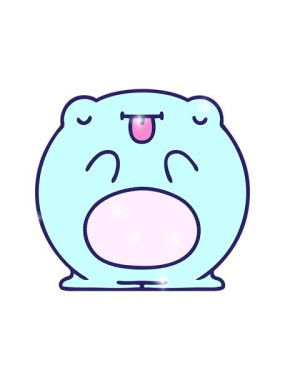 Sevimli kurbağa çizgi filminin ışıltı etkisi