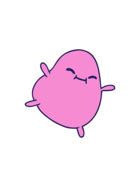 Şirin zıplayan fasulye karikatürünün serbest satış animasyonu