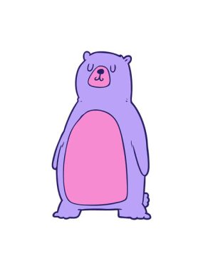 kawaii çizgi film ayı illüstrasyonunun pixelize etkisi