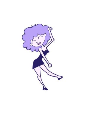 Dans eden kadının titreşimli animasyonu