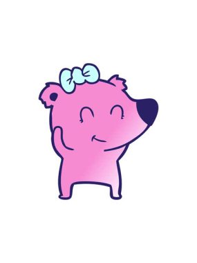 Ayı çizgi film karakterinin bölünme etkisi canlandırması