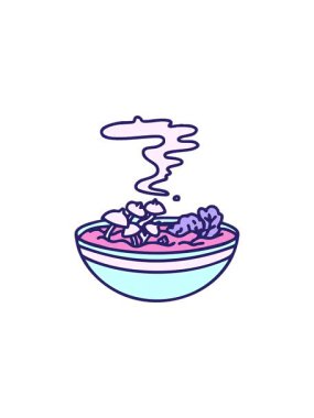 Japon kâsesinde marine edilmiş sıcak mantarların satış animasyonu.