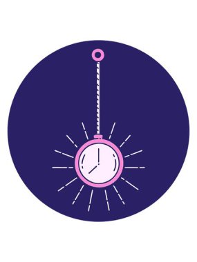 Dövme stili altın cep saati ikonunun hareketli animasyonu