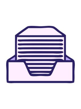 Bir yığın ofis kağıdının karikatürünün canlandırmasını renklendir