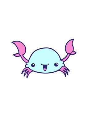 Çizgi film yengecinin hareketli animasyonu