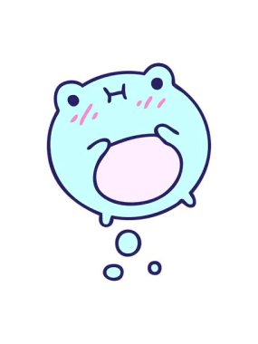 Şirin bir kurbağanın çizgi filminin animasyonunu renklendir