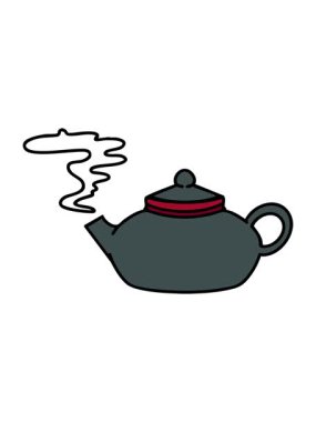 Japon çaydanlığının yeni demlenmiş hareketli animasyonu.