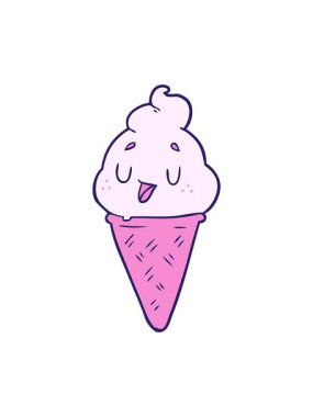 Tatlı karikatür dondurma görüntüsünün hareketli animasyonu