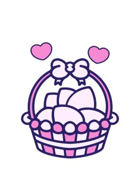 basit paskalya sepetinin dönen kalp animasyonu