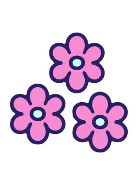 Sevimli bir çiçek elementinin çiziminin ışık efekti