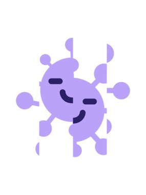 Basit mutlu virüs çizgi filminin bölünmüş hareket animasyonu