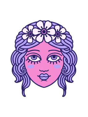 çiçek tacıyla yüzün animasyonunu renklendir