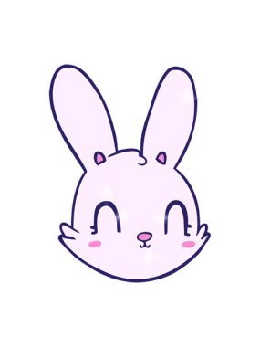 Çizgi film tavşan suratının ışıltı etkisi