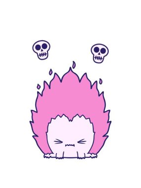 Çizgi film yaratığının kafatası animasyonu