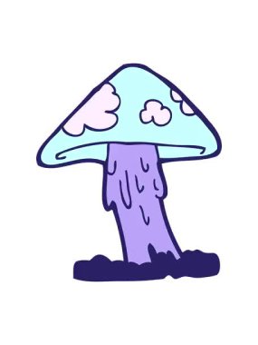 Bir mantarın karikatür çiziminin titreyen hareketi.