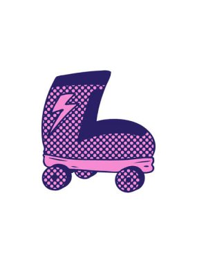 Yıldız patlaması efekti çizilmiş çizgi film karikatür patenli botun animasyonu