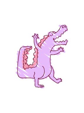 Timsah Tebeşirinin dönen hareketli animasyonu Parlak renkli çiziyor