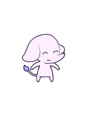 Şirin bir filin gösterişli satış animasyonu.