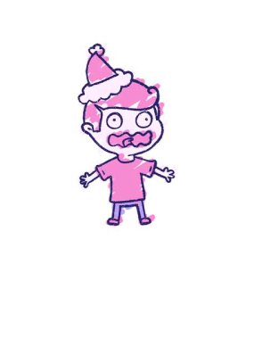 Yüksel ve süzül Noel Adam Tebeşir Çizimi 'nin animasyonu