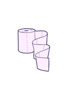 Mutfak rulosu çizgi filminin yatay titreşimli animasyonu