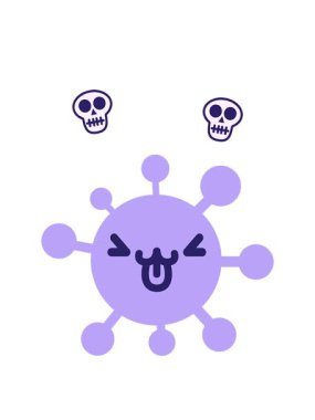 sevimli hayvan virüsünün kafatası animasyonu