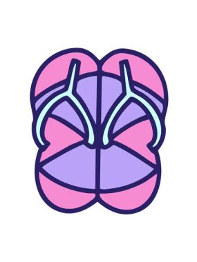 Brezilya tarzı çizim yapan plaj sandaletlerinin hareketli animasyonları