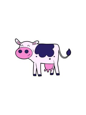 Çizgi film ineğinin yıldız patlaması etkisi animasyonu