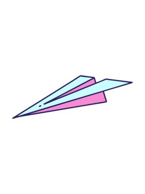 Dövmenin hareketli animasyonu kağıttan bir uçağın geleneksel tarzında.