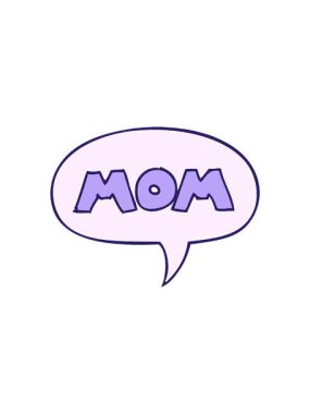 Çizgi film karakteri anne çizgi roman tarzında konuşma baloncuğu ile parlayan radyoaktif animasyon.