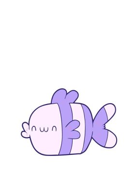 Sevimli çizgi film balıklarının animasyonunu genişletiyor.