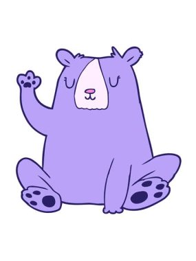 Çizgi film ayısının el sallamasının hareketli animasyonu