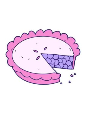 Yaban mersinli turta çizgi filminin titreşimli animasyonu