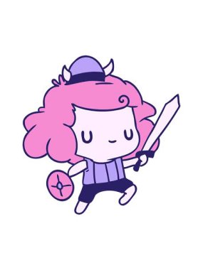 Çizgi film canlandırması kawaii şirin viking çocuk baskısı