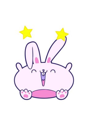 dönen yıldızlar el yapımı tavşanın animasyonu