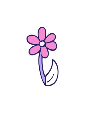 Dikkat çekici karikatür karalama bahar çiçeği animasyonu