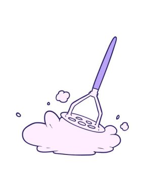 Çizgi film patates ezicisinin hareketli animasyonu