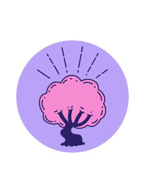 Dövme stili ağaç tasarımının hareketli animasyonu