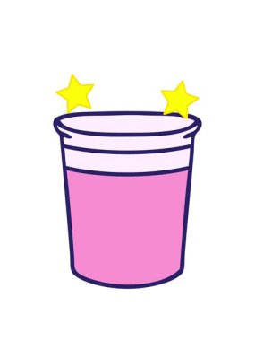 dönen yıldızların el animasyonları çizilmiş tuhaf çizgi film bitkileri.