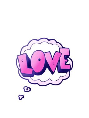 Serbest ve çizilmiş düşünce kabarcığı çizgi film aşk sembolünün animasyonunu genişletiyorum