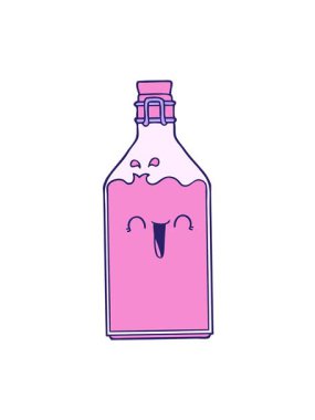 Eski meyve suyu şişesinin hareketli animasyonu