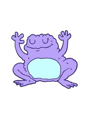 Komik kurbağa çiziminin hareketli animasyonu