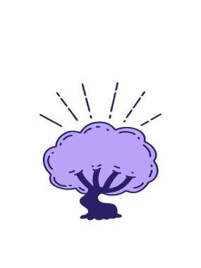 Dövme stili bir ağacın canlandırmasının hareketli animasyonu