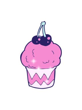 Bir kekin karikatürünün ışıltı etkisi