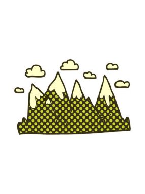 Çizgi film karalama dağ aralığının renk animasyonu